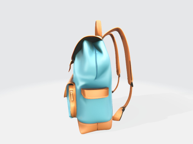 Backpack Low-poly 3D model_1