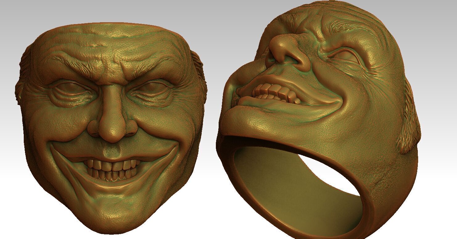 Ring head Joker Nicolson 3D print model_2
