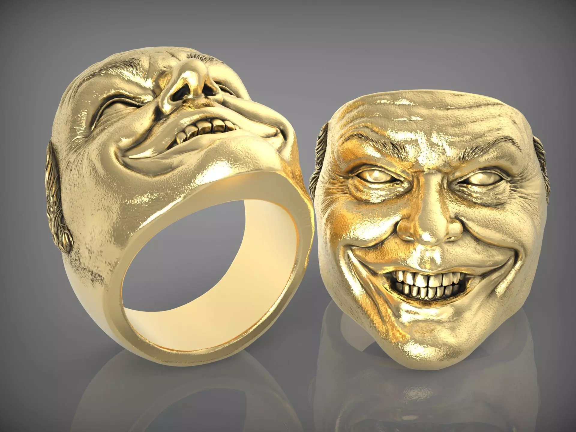Ring head Joker Nicolson 3D print model_0