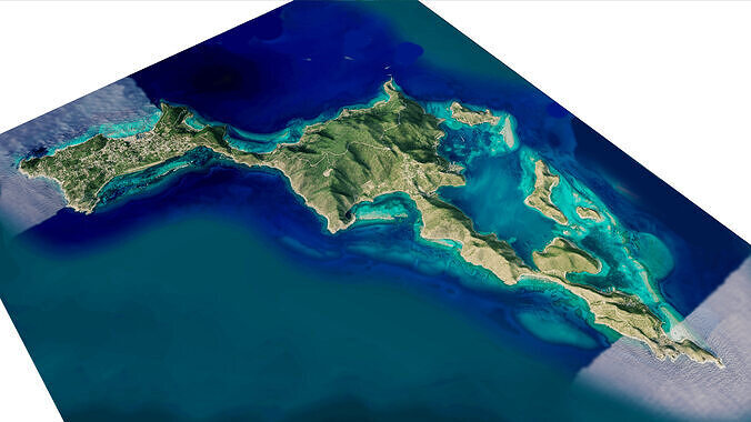 Virgin Gorda Island Full 3D model terrain 3D model