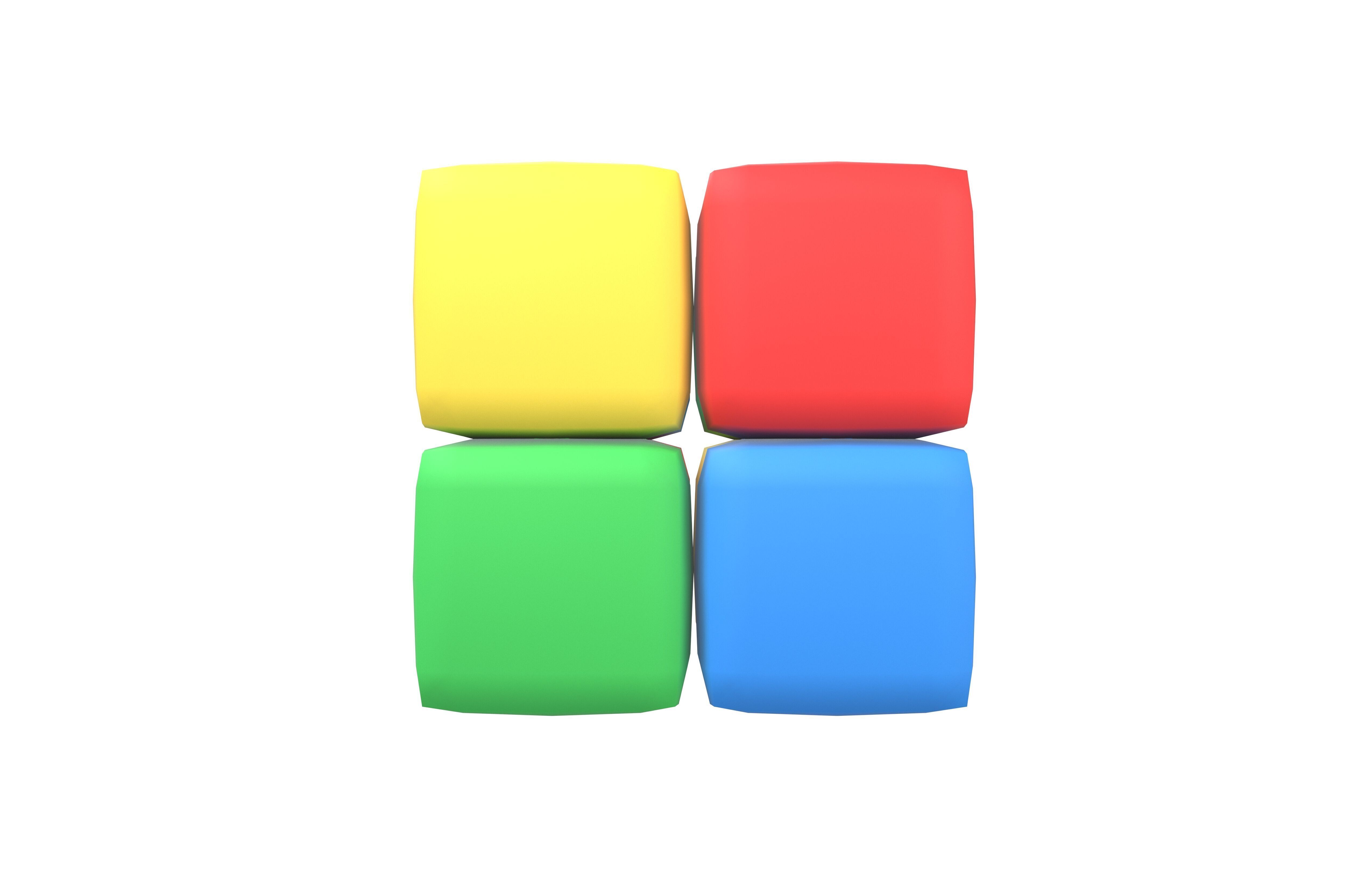Rubiks Cube Icon v1 001 Low-poly 3D model_2