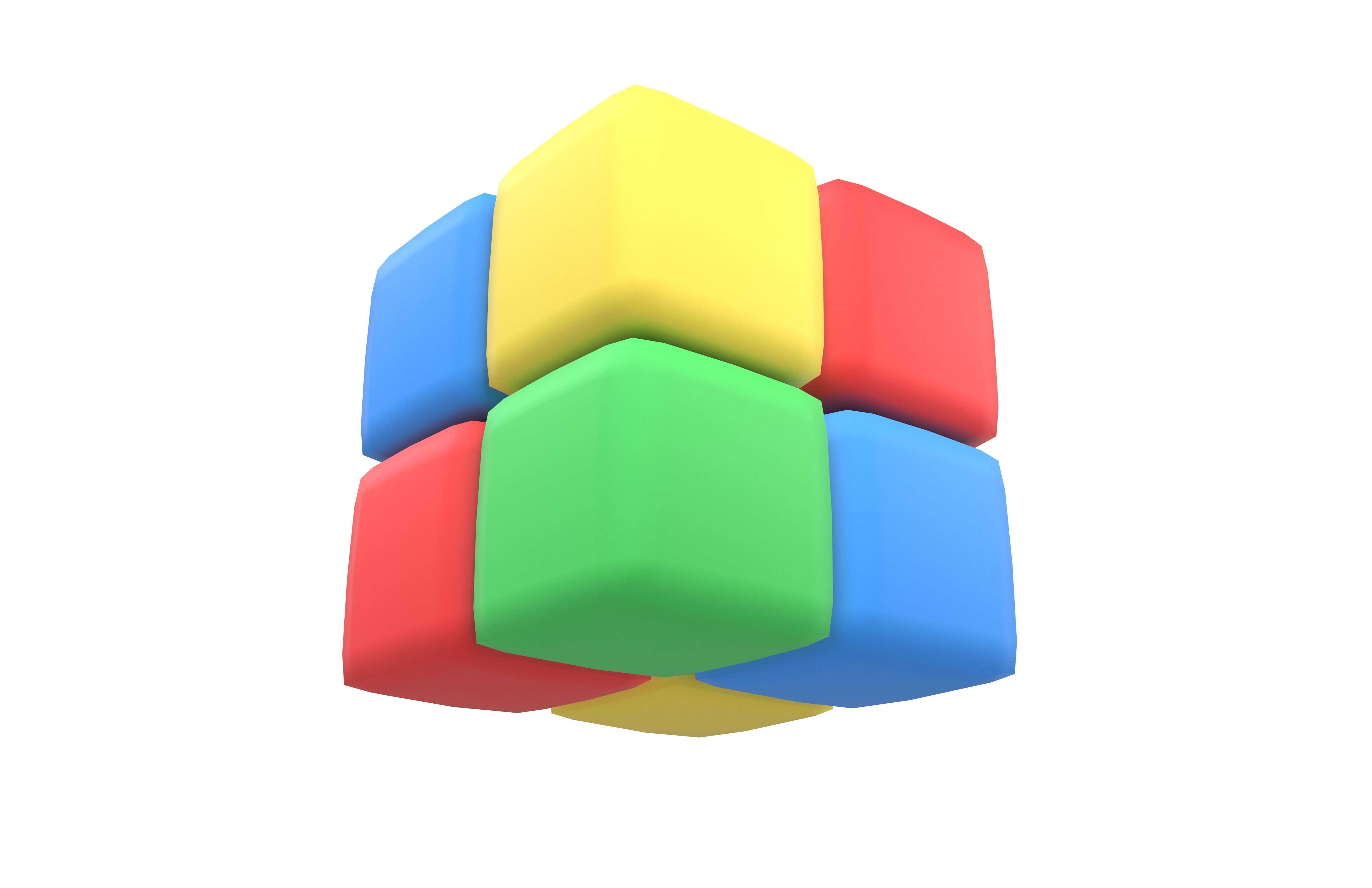 Rubiks Cube Icon v1 001 Low-poly 3D model_1