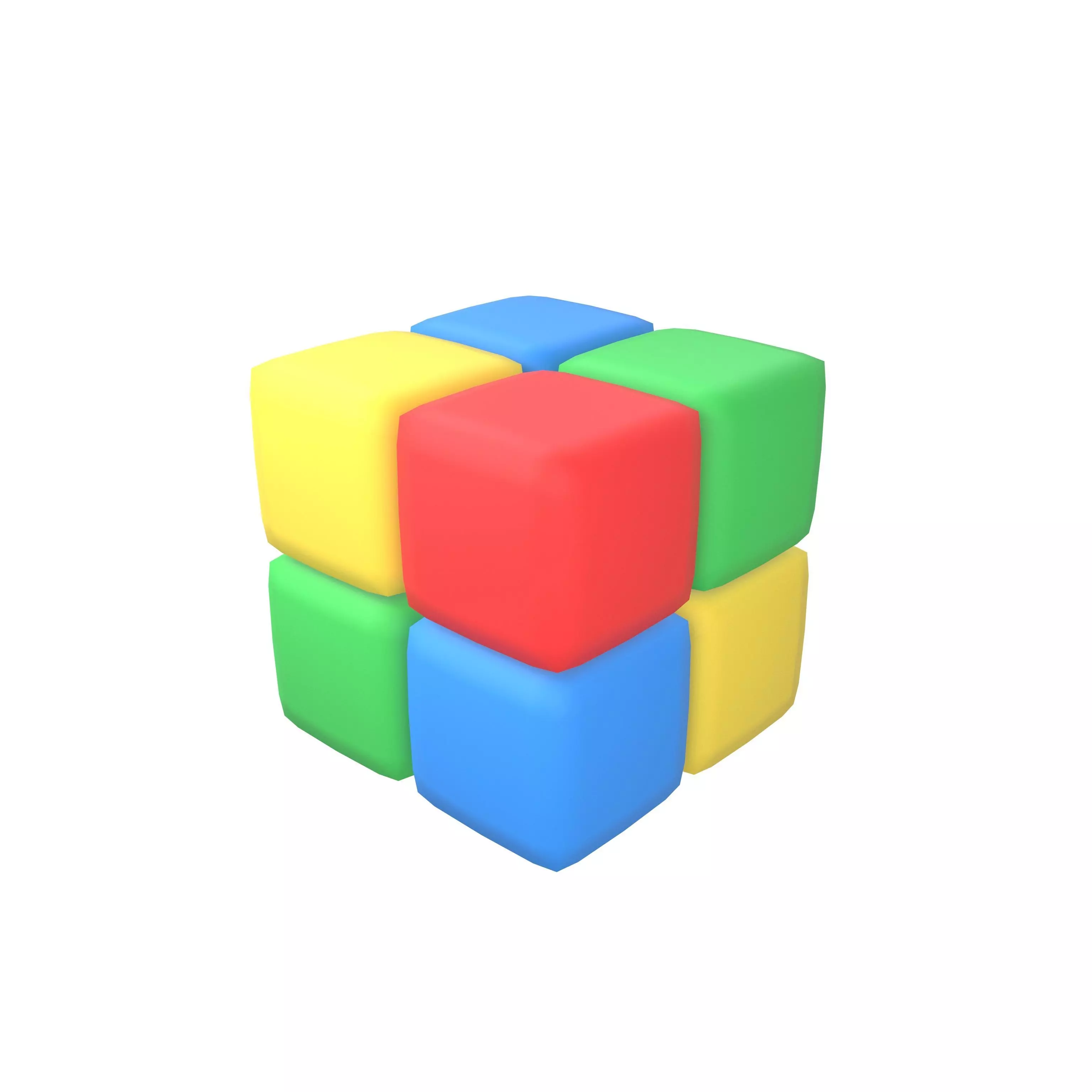 Rubiks Cube Icon v1 001 Low-poly 3D model_0