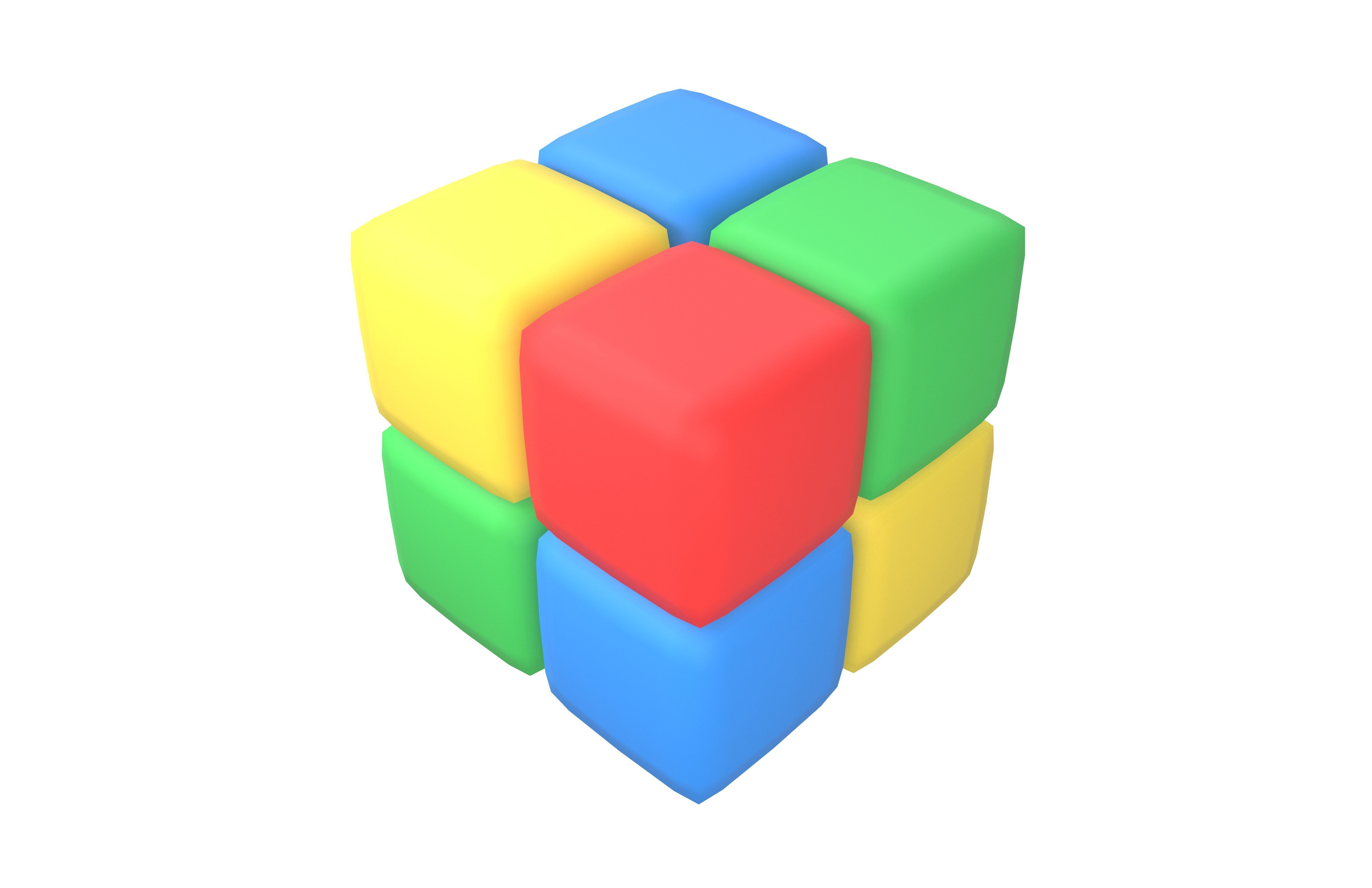 Rubiks Cube Icon v1 001 Low-poly 3D model_3