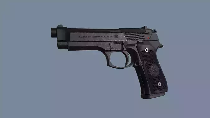 Beretta M9 Low-poly PBR