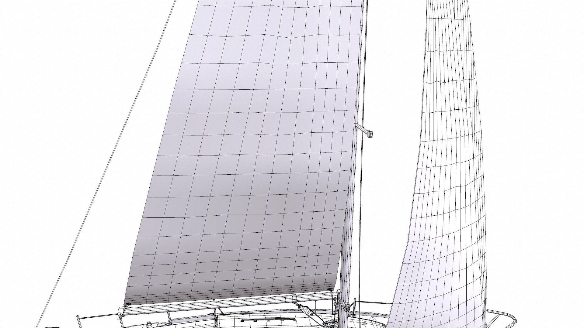 Sailing Yacht with Interior Low-poly PBR Low-poly 3D model_30