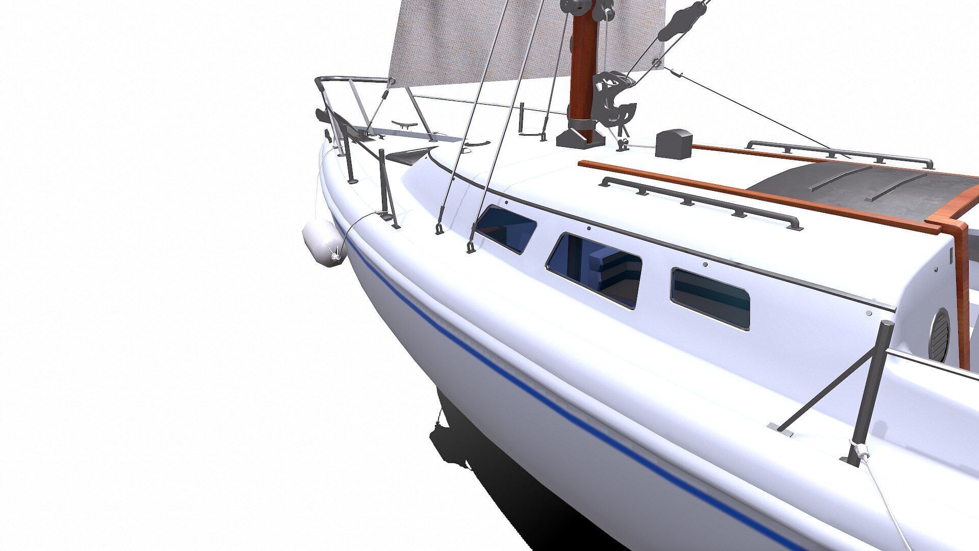 Sailing Yacht with Interior Low-poly PBR Low-poly 3D model_17