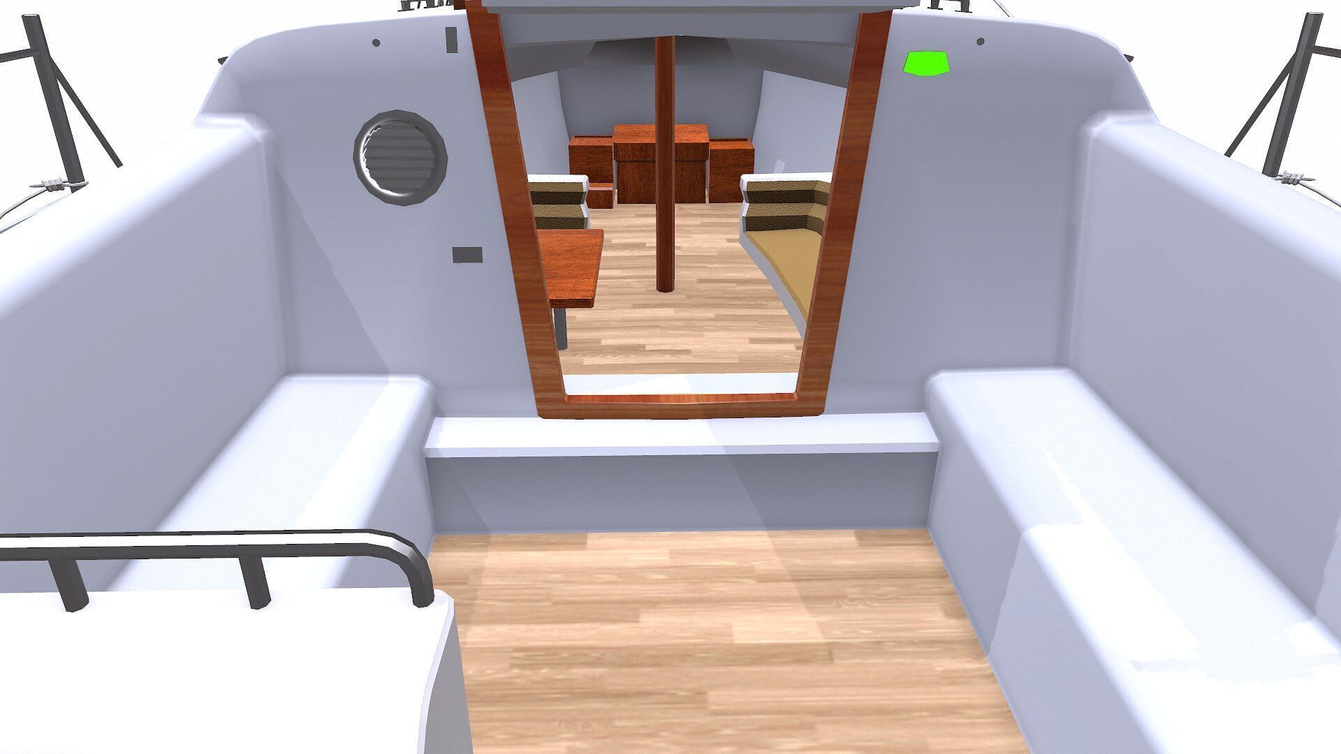 Sailing Yacht with Interior Low-poly PBR Low-poly 3D model_7