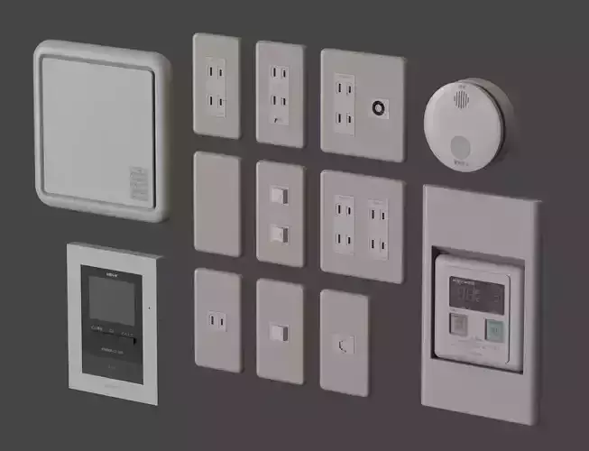 Japanese Wall Equipment Low-poly 3D model