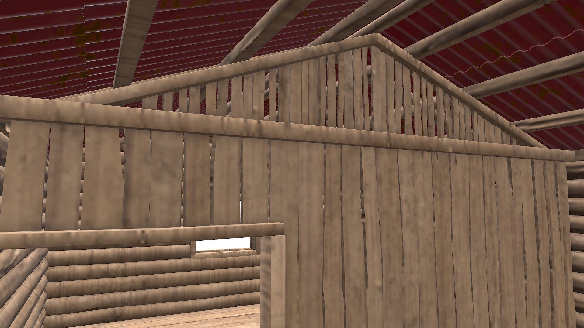 Wooden Cabin Low-poly 3D model_6