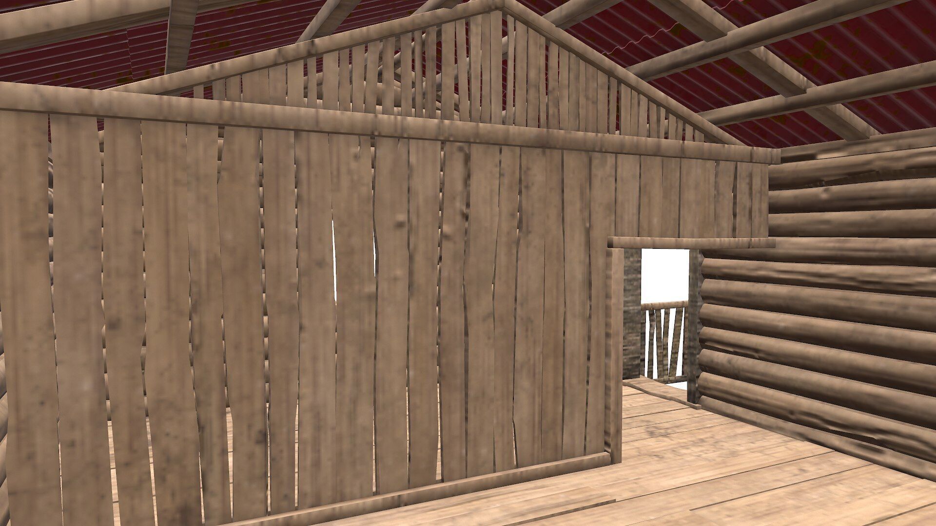 Wooden Cabin Low-poly 3D model_5