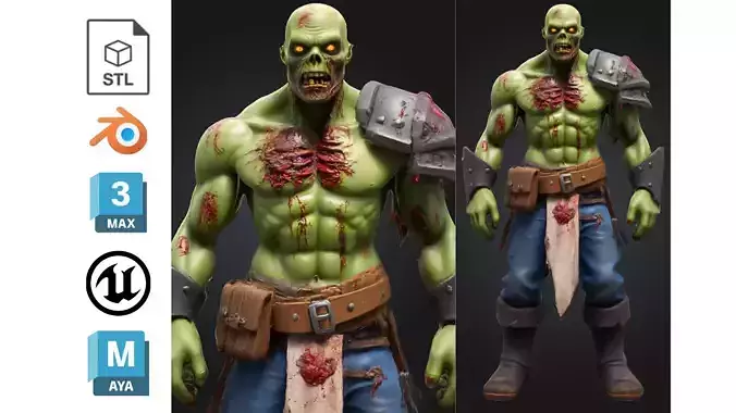 Undead Warlord Low-poly 3D model