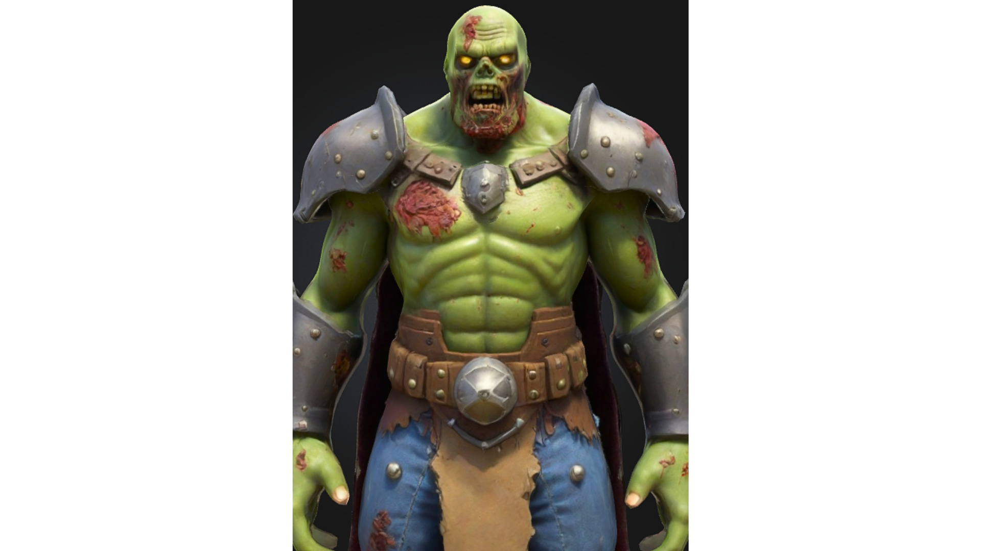 Stylized Zombie Knight Low-poly 3D model_3