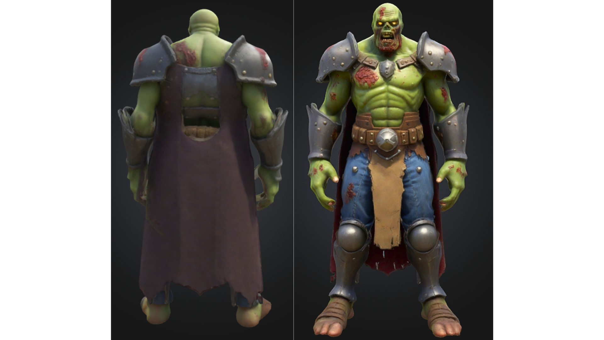 Stylized Zombie Knight Low-poly 3D model_2