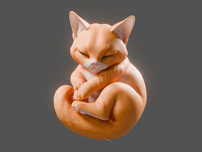 Sleeping Orange Kitty 3D print model