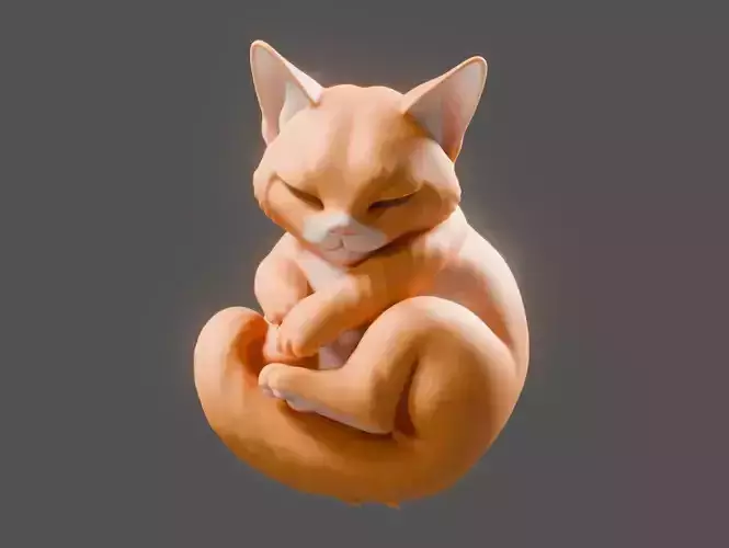 Sleeping Orange Kitty