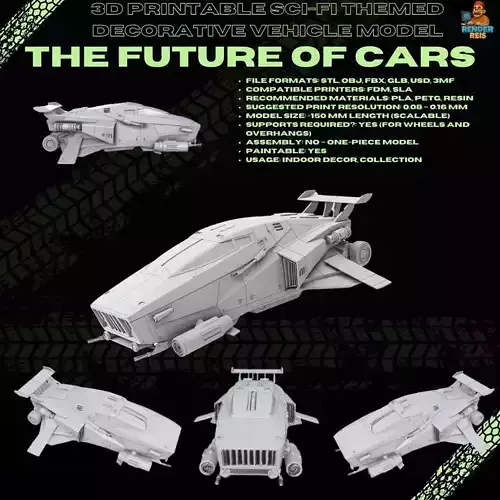 3D Printable Sci Fi Spaceship Model 3D print model