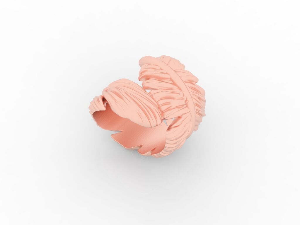 Feather Gold Ring Free 3D print model_1