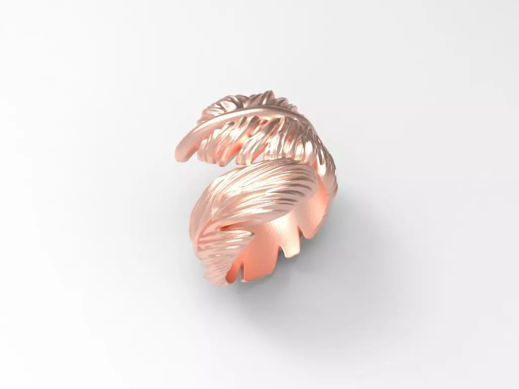 Feather Gold Ring Free 3D print model_0