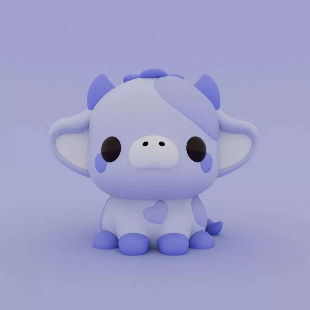 Kawaii Cow - Blueberry 3D print model_0