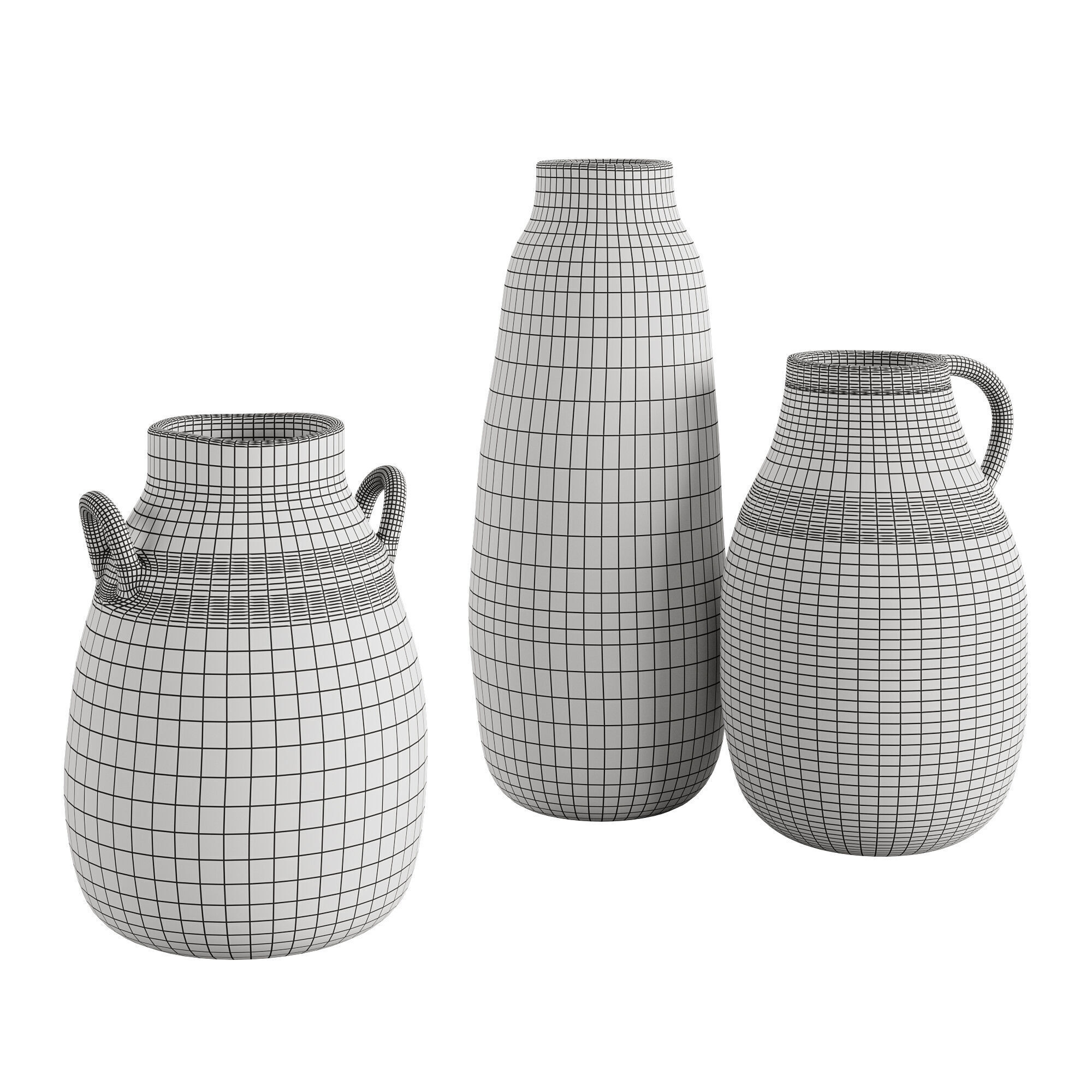 Keshi Vases Set Of 3 3D model_3