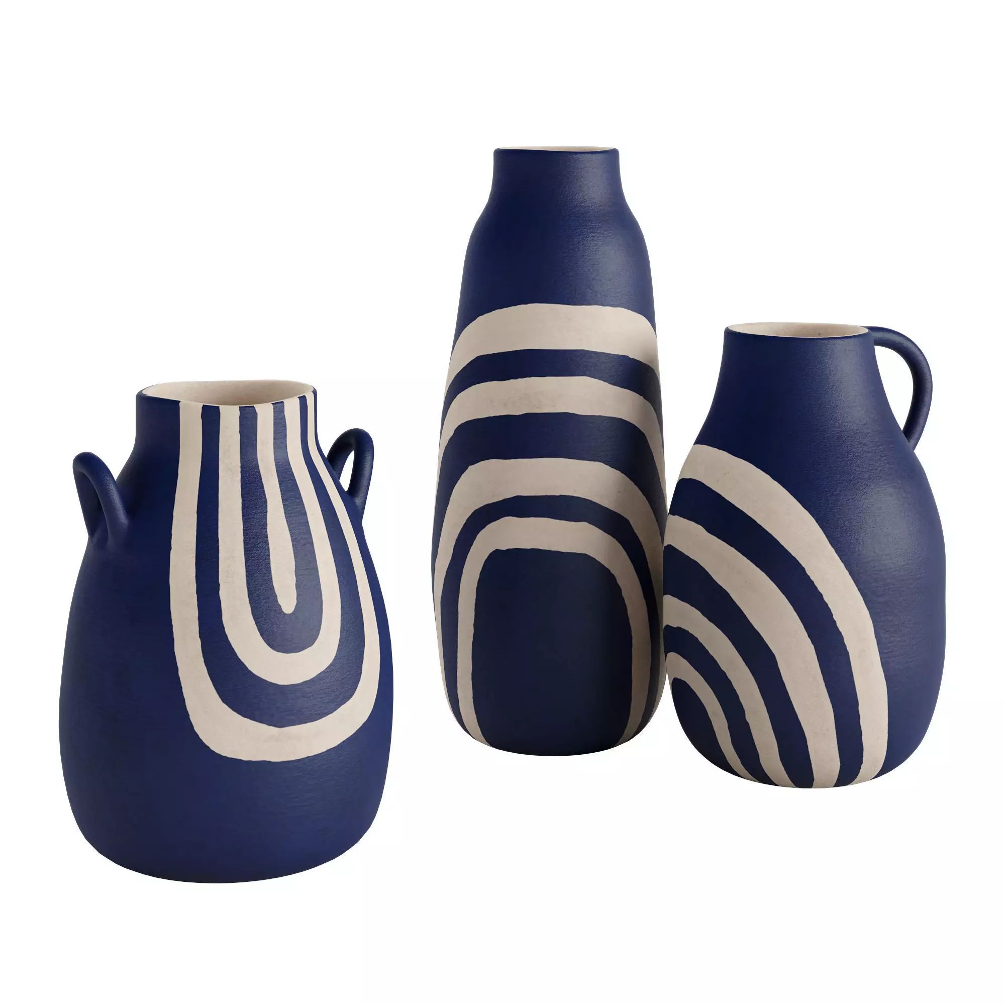 Keshi Vases Set Of 3 3D model_0