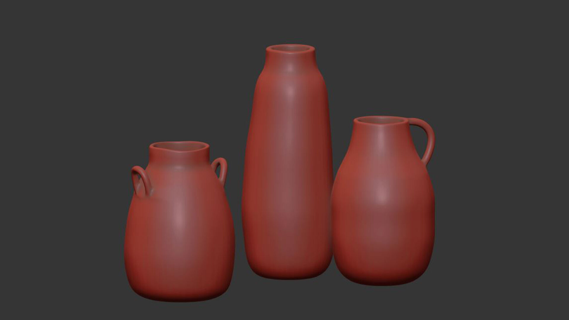 Keshi Vases Set Of 3 3D model_6