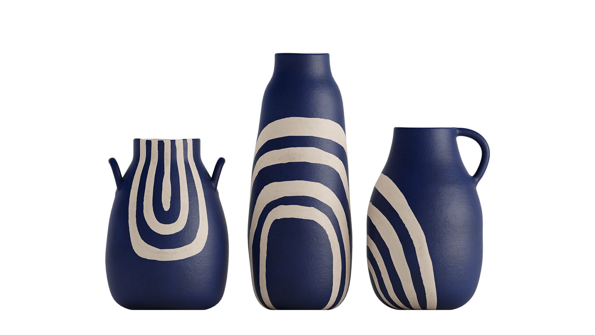 Keshi Vases Set Of 3 3D model_4