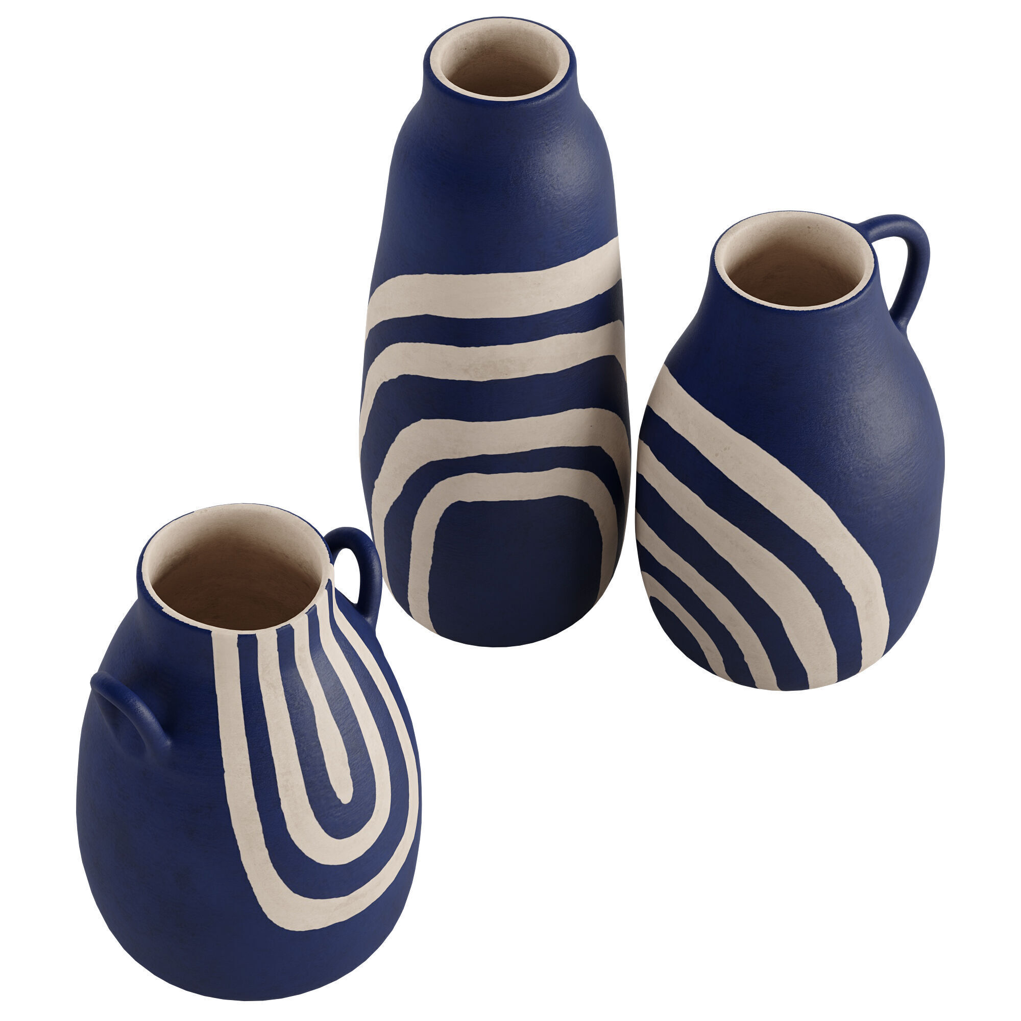Keshi Vases Set Of 3 3D model_1