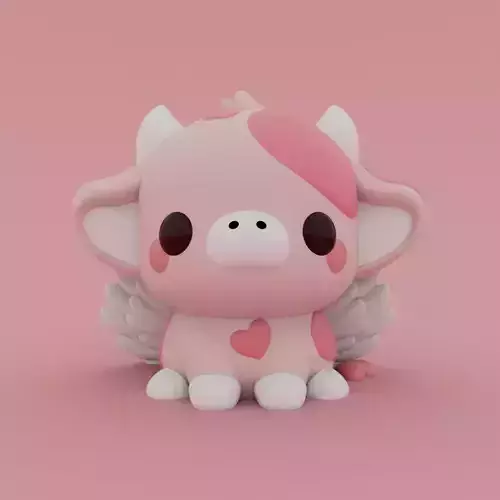 Kawaii Cow - Cupid 3D print model