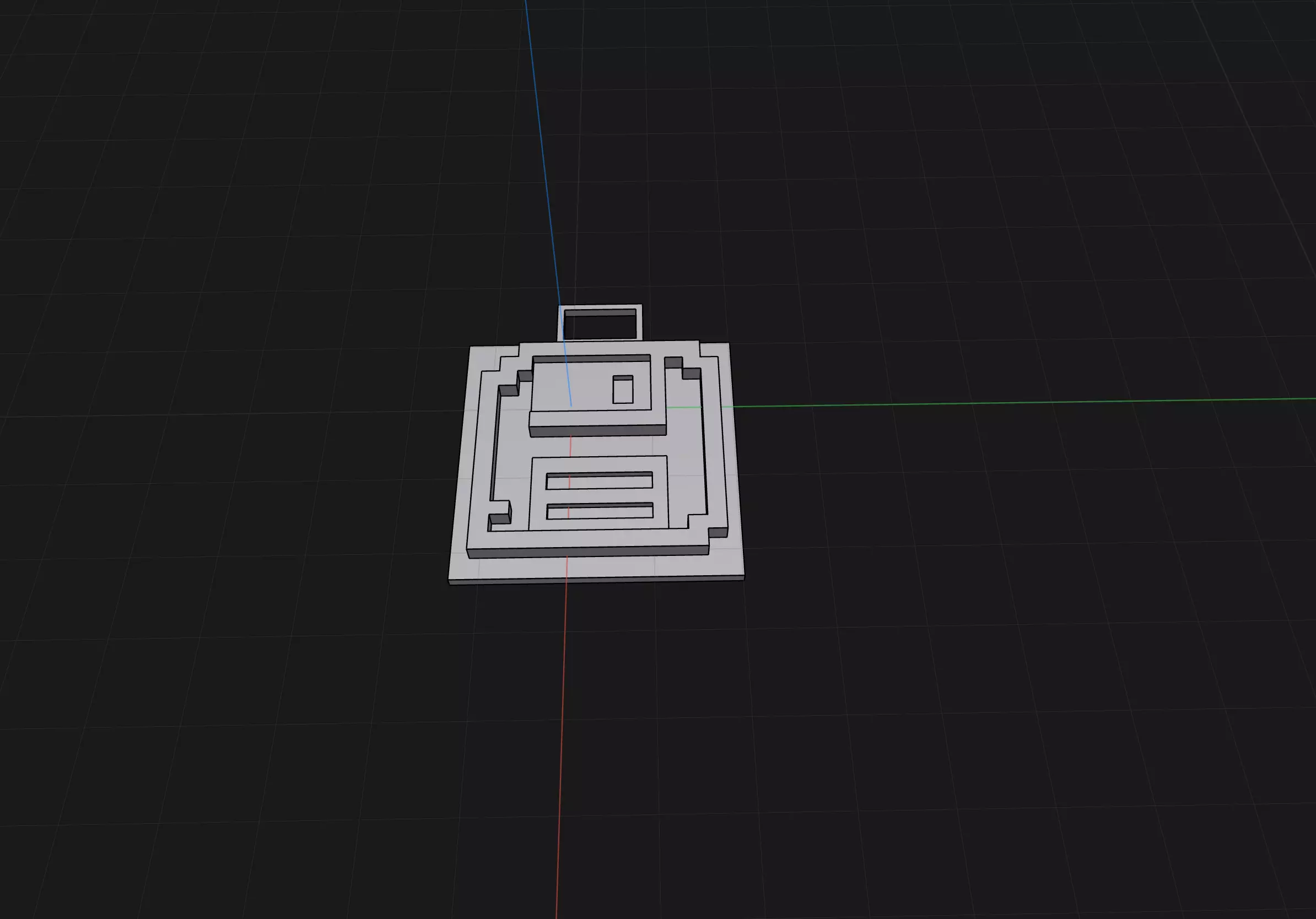 3D Printable Retro Save Icon Keychain 3D print model
