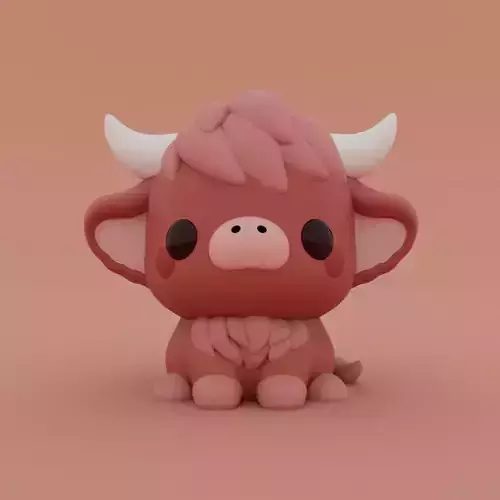 Kawaii Cow - Highland 3D print model
