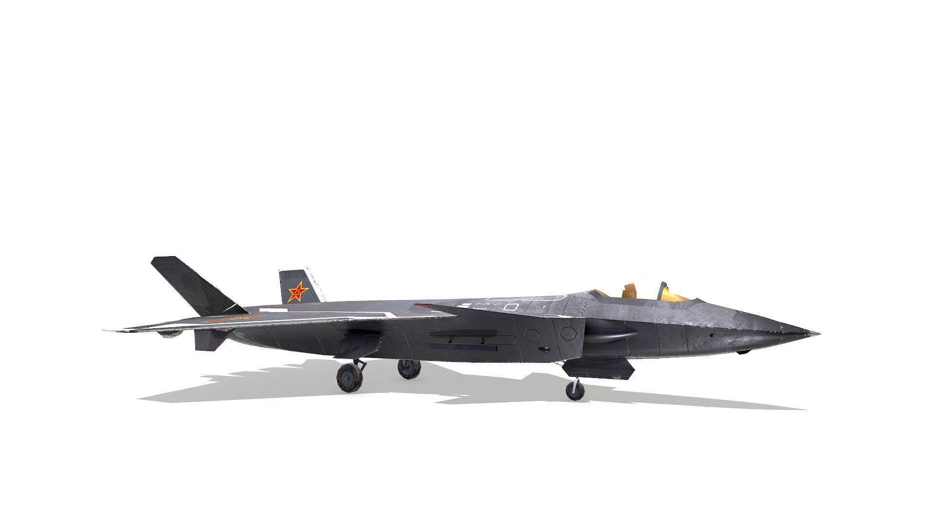 Chengdu J-20 Low-poly PBR Low-poly 3D model_15