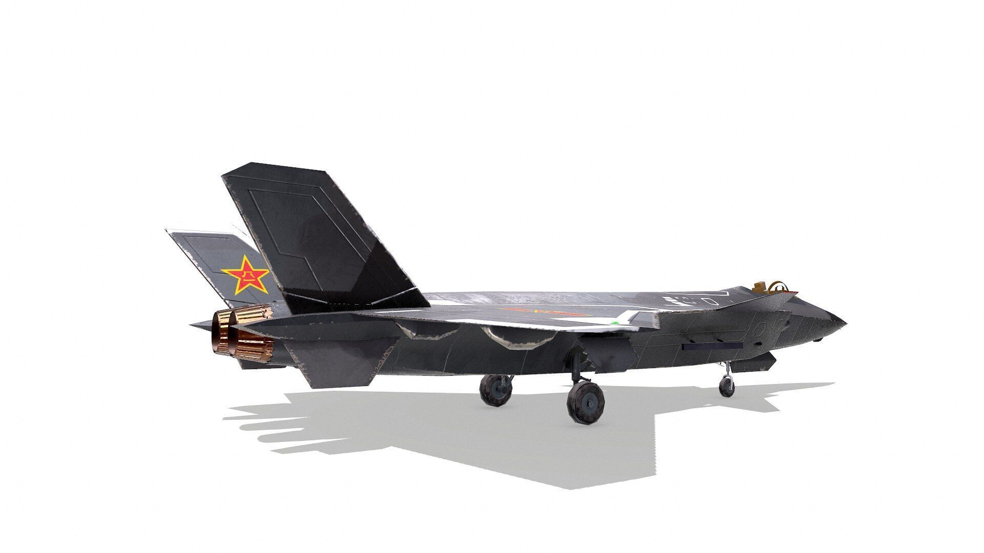 Chengdu J-20 Low-poly PBR Low-poly 3D model_11