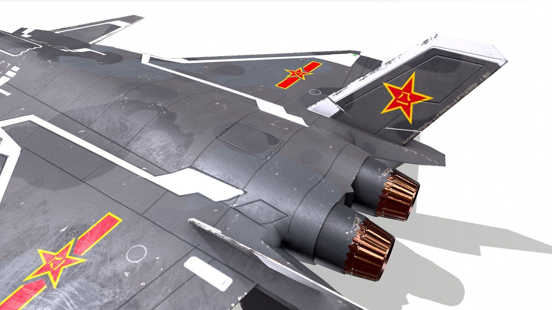 Chengdu J-20 Low-poly PBR Low-poly 3D model_22