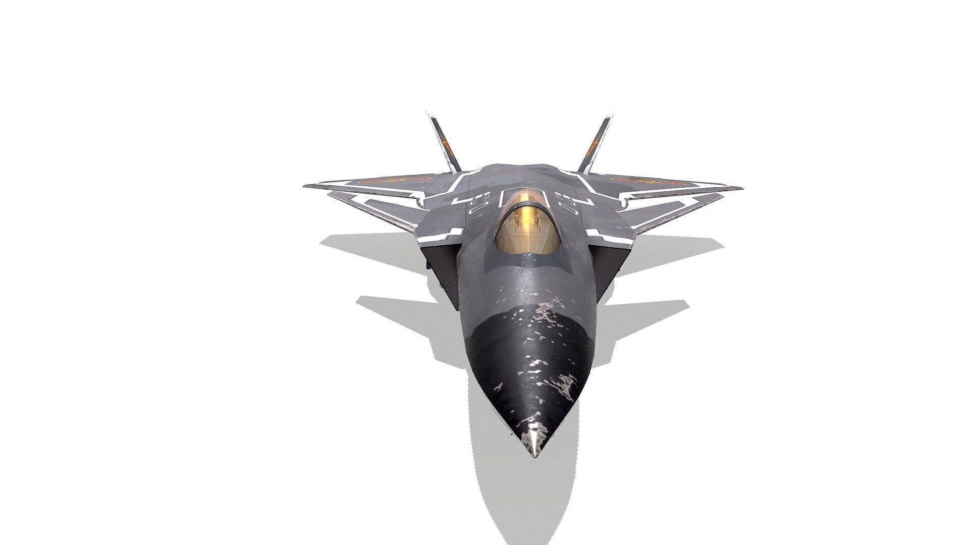 Chengdu J-20 Low-poly PBR Low-poly 3D model_18