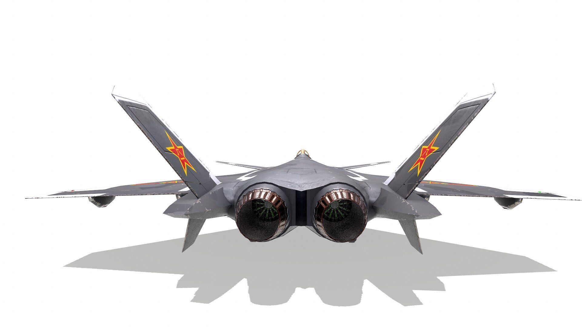 Chengdu J-20 Low-poly PBR Low-poly 3D model_9