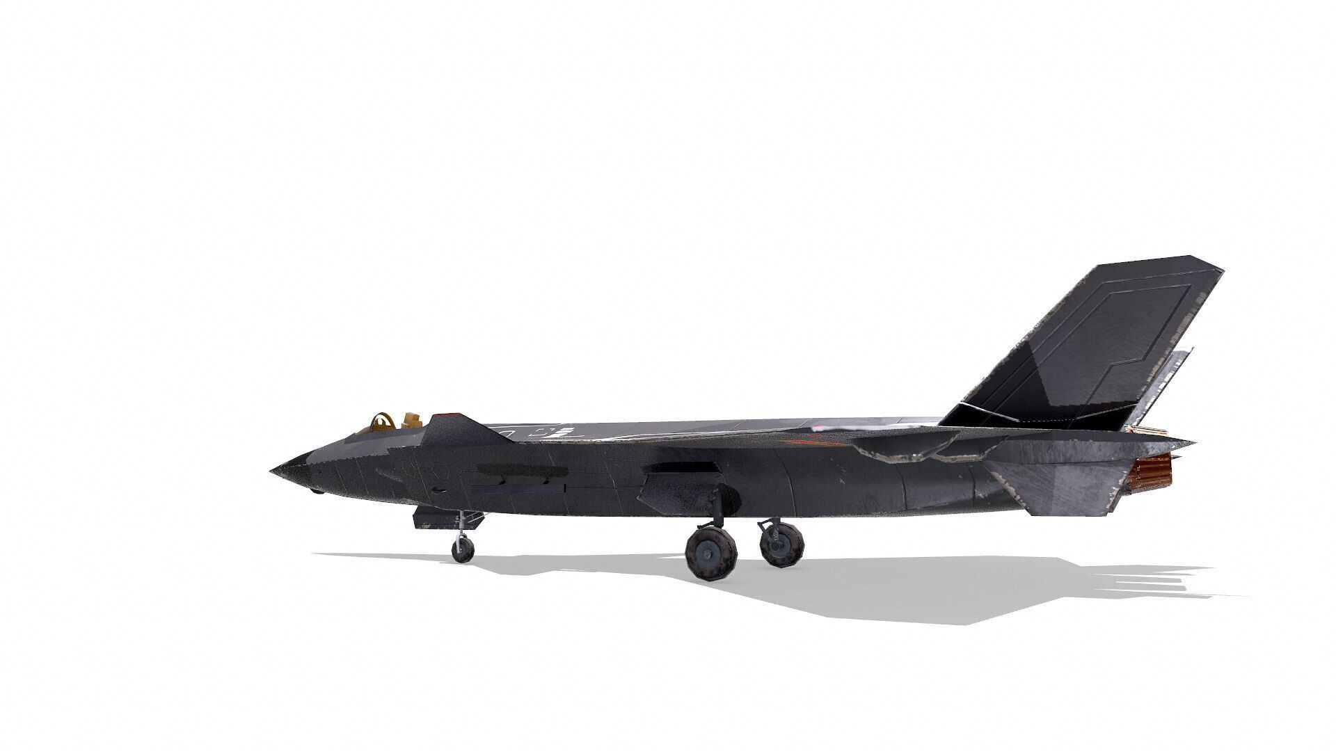 Chengdu J-20 Low-poly PBR Low-poly 3D model_7