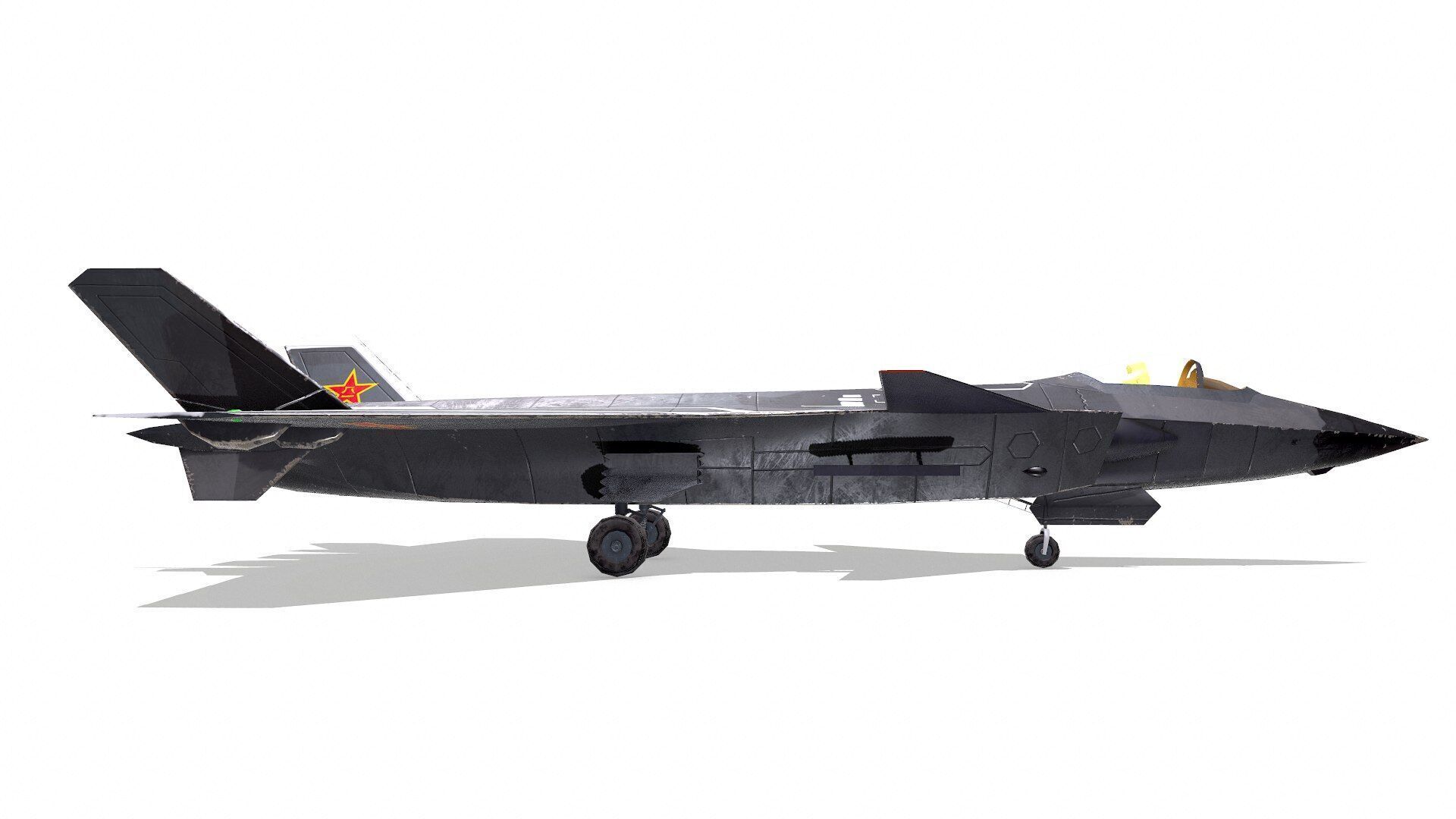 Chengdu J-20 Low-poly PBR Low-poly 3D model_14