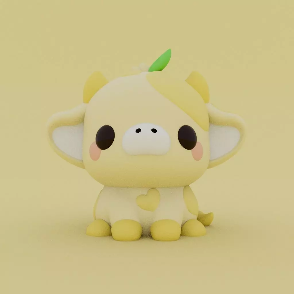 Kawaii Cow - Lemon 3D print model_0