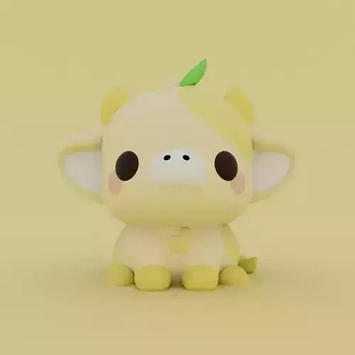 Kawaii Cow - Lemon 3D print model Kawaii Cow - Lemon 3D print model