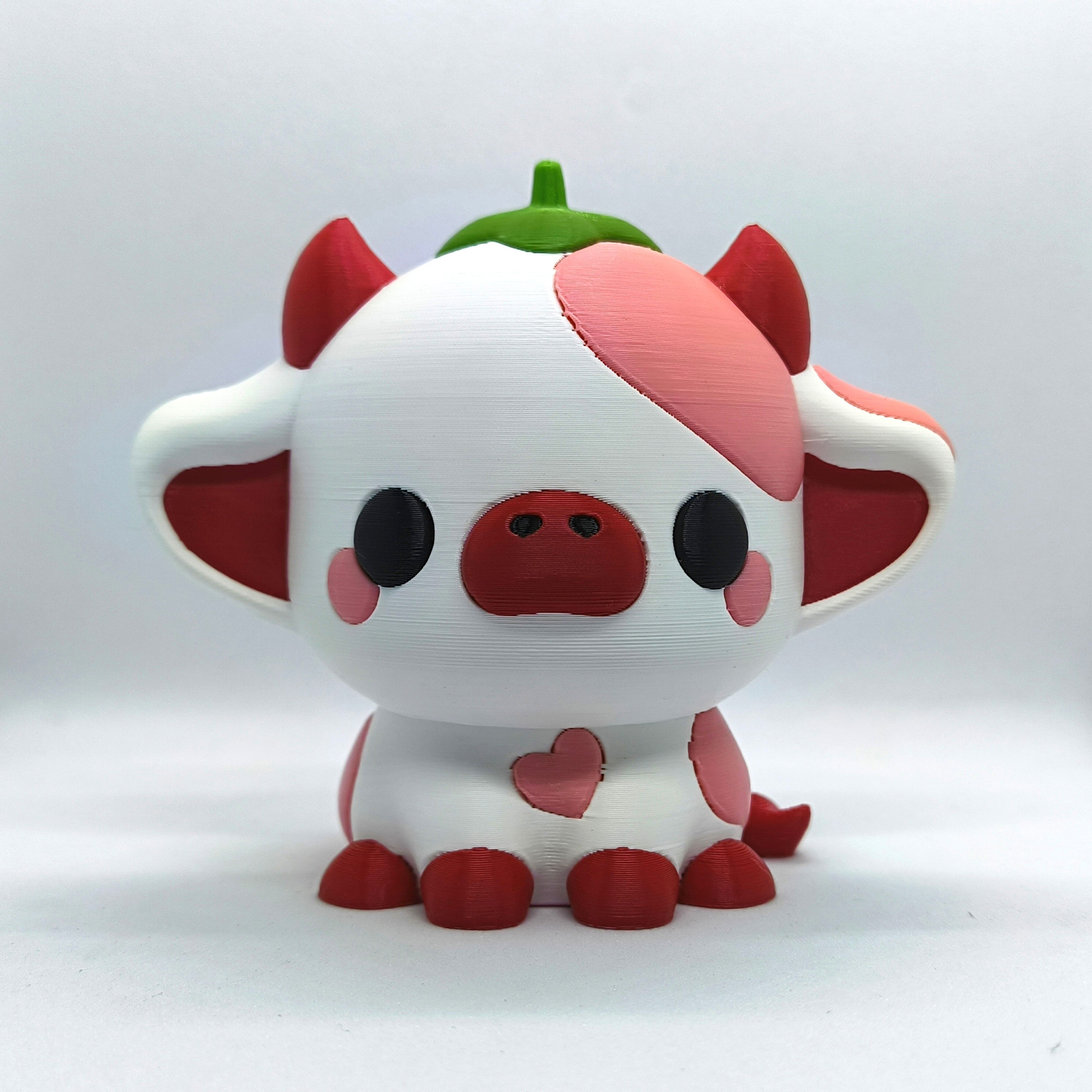 Kawaii Cow - Strawberry 3D print model_1