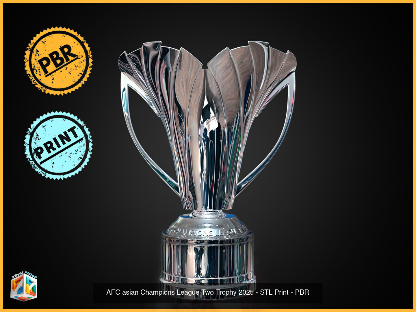 Ultimate Football Trophies Bundle 3D awards - UEFA and AFC Cups 3D Model Collection_6