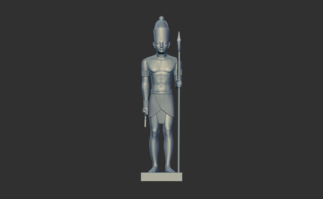 Egyptian Pharaoh statue multi heads Collection 3d model 3D print model_16