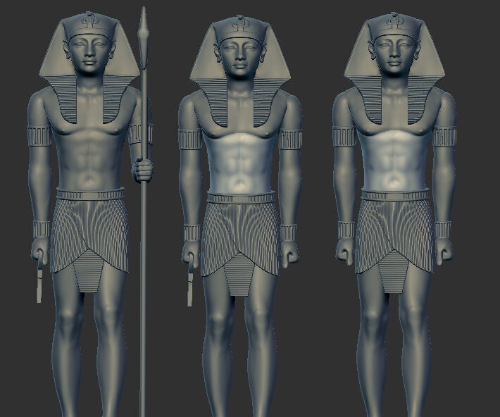 Egyptian Pharaoh statue multi heads Collection 3d model 3D print model_18