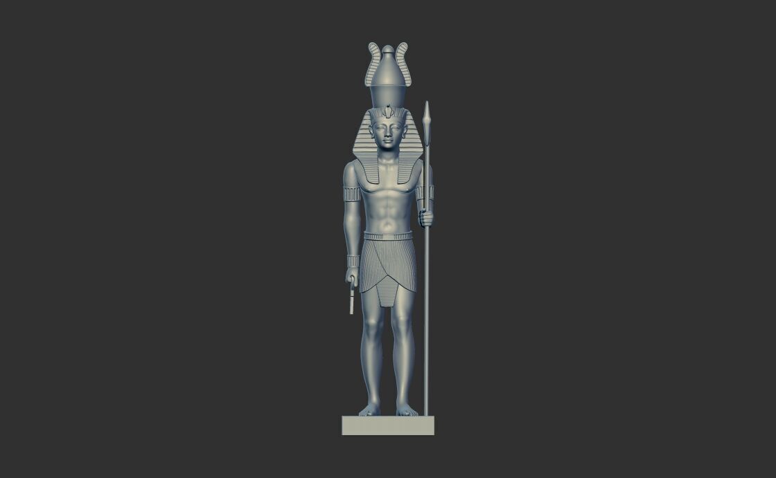 Egyptian Pharaoh statue multi heads Collection 3d model 3D print model_4