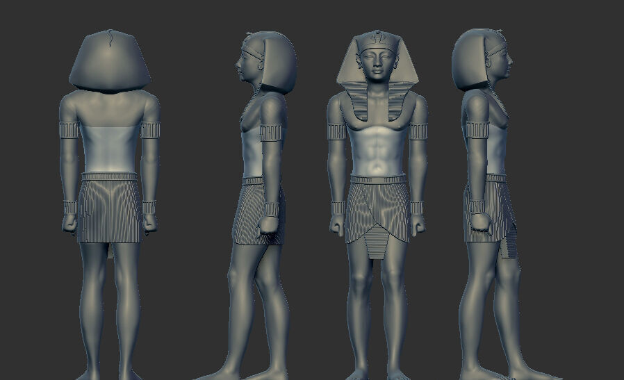 Egyptian Pharaoh statue multi heads Collection 3d model 3D print model_11