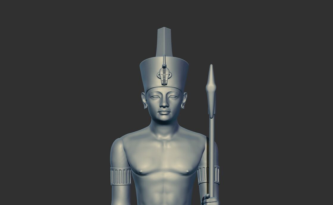 Egyptian Pharaoh statue multi heads Collection 3d model 3D print model_5