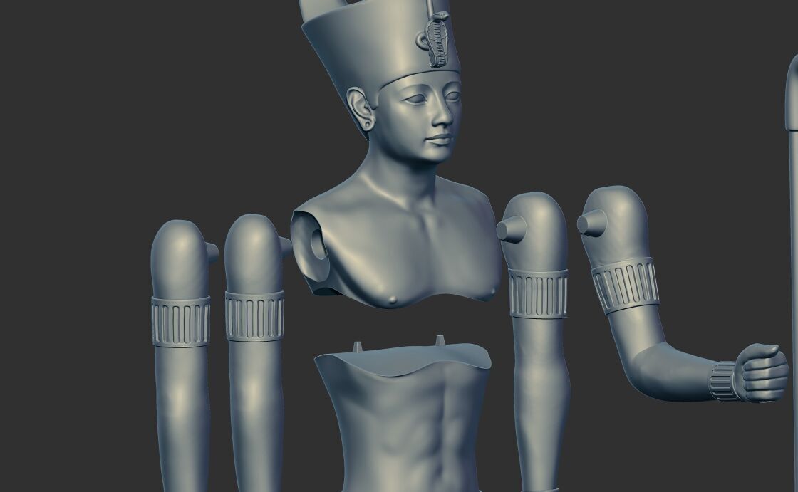 Egyptian Pharaoh statue multi heads Collection 3d model 3D print model_12