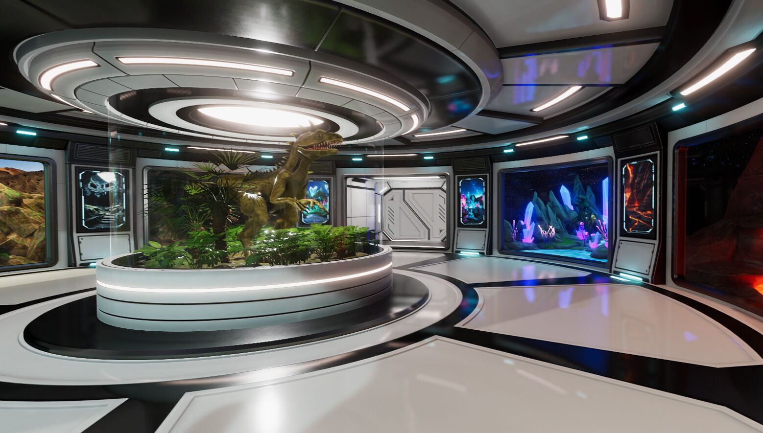 Alien Creature Gallery SciFi Interior Low-poly 3D model_4
